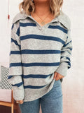 Striped Dropped-Shoulder Sweater With Stretch - Southern Shores Clothing