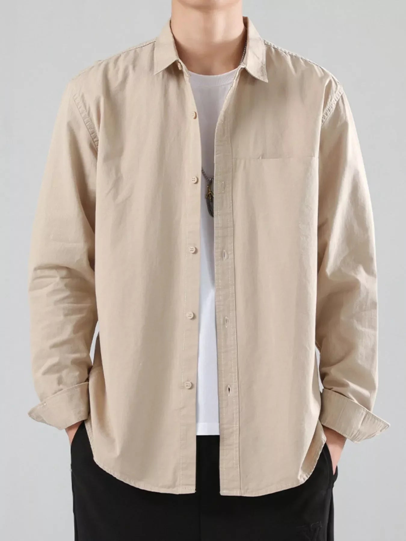 Plus Size Long Sleeve Button-Up Casual Shirt Relaxed Fit - Southern Shores Clothing