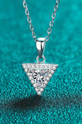 Minimalist Sterling Triangle Moissanite Pendant - Southern Shores Clothing