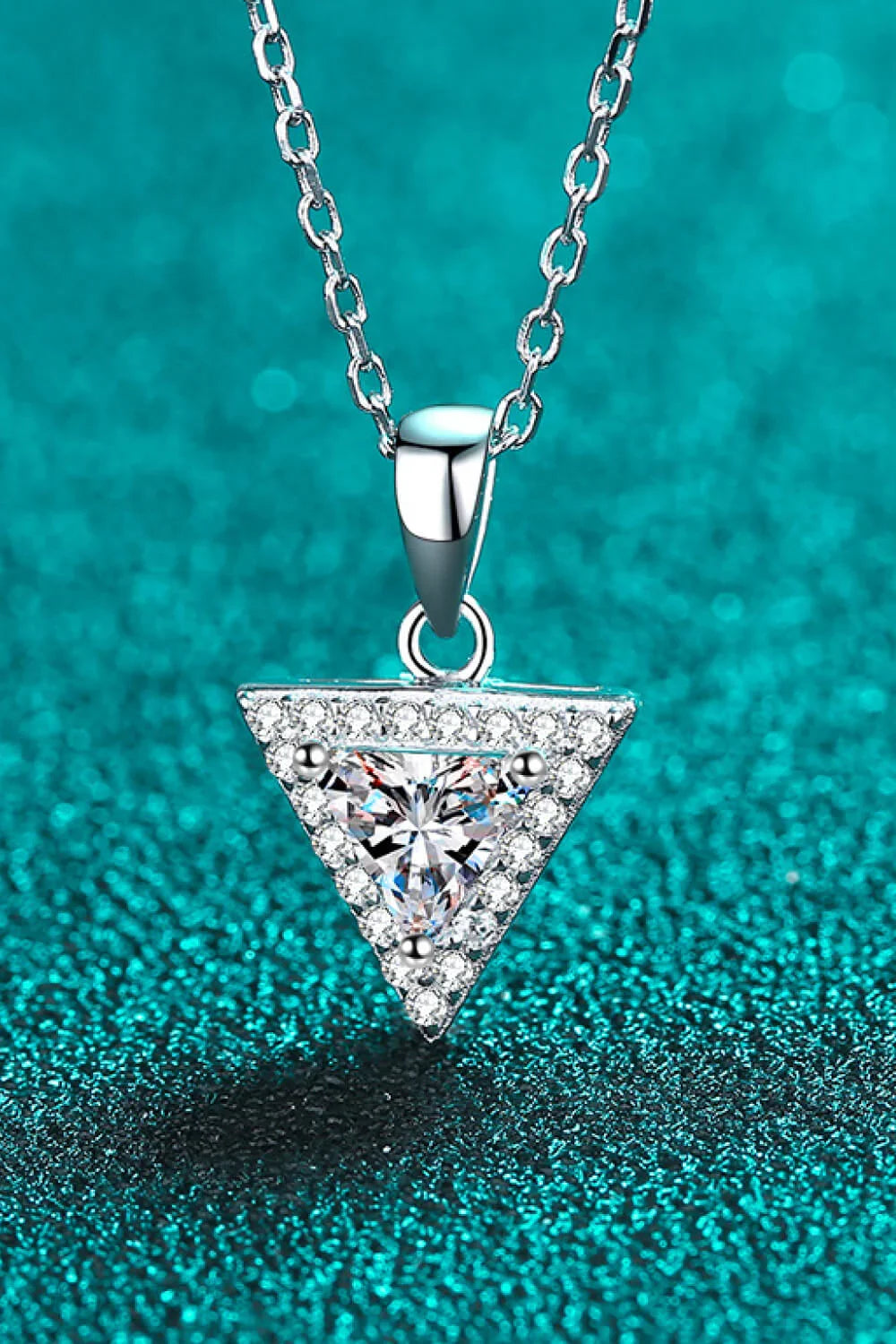 Minimalist Sterling Triangle Moissanite Pendant - Southern Shores Clothing
