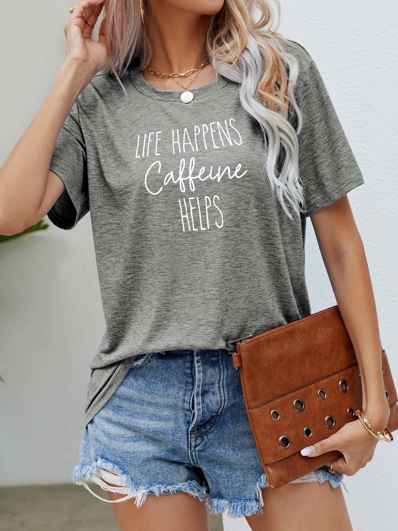 Slightly Stretchy Caffeine Graphic T-Shirt - Southern Shores Clothing