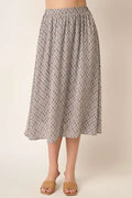 Printed Midi Skirt With Classic Silhouette - Southern Shores Clothing
