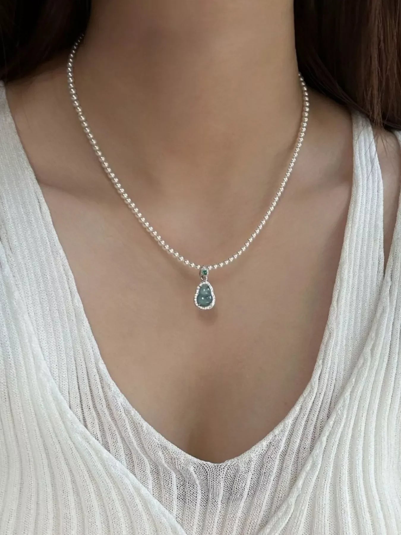 Gourd Pendant Pearl Necklace With Dainty Pearl Beads Gift Box - Southern Shores Clothing