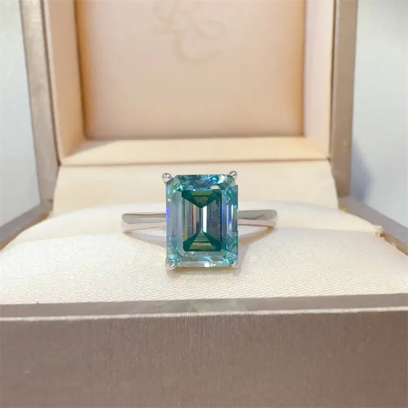 2 Carat Sterling Silver Rectangle Moissanite Ring - Southern Shores Clothing