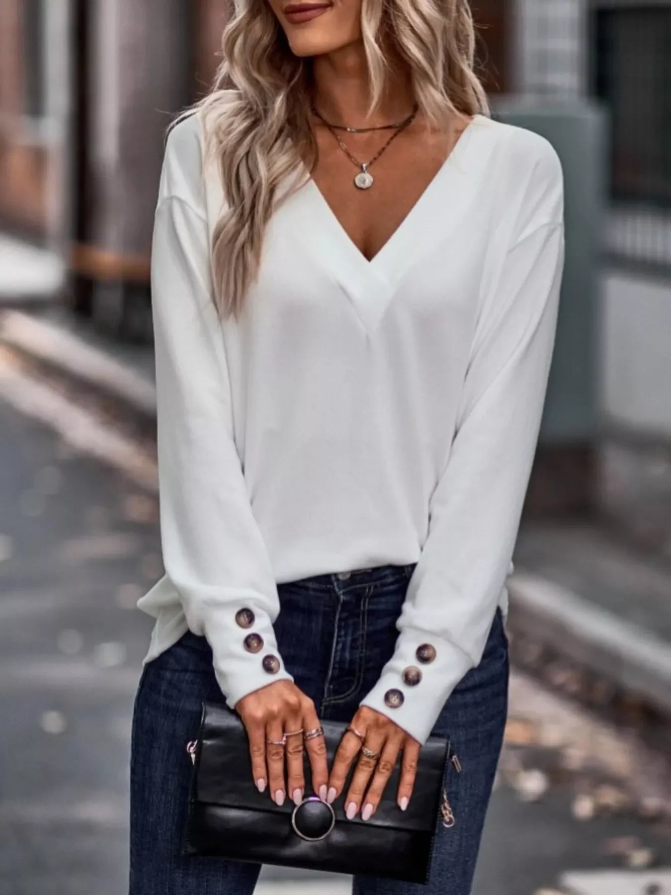 V-Neck Long Sleeve T-Shirt - Southern Shores Clothing