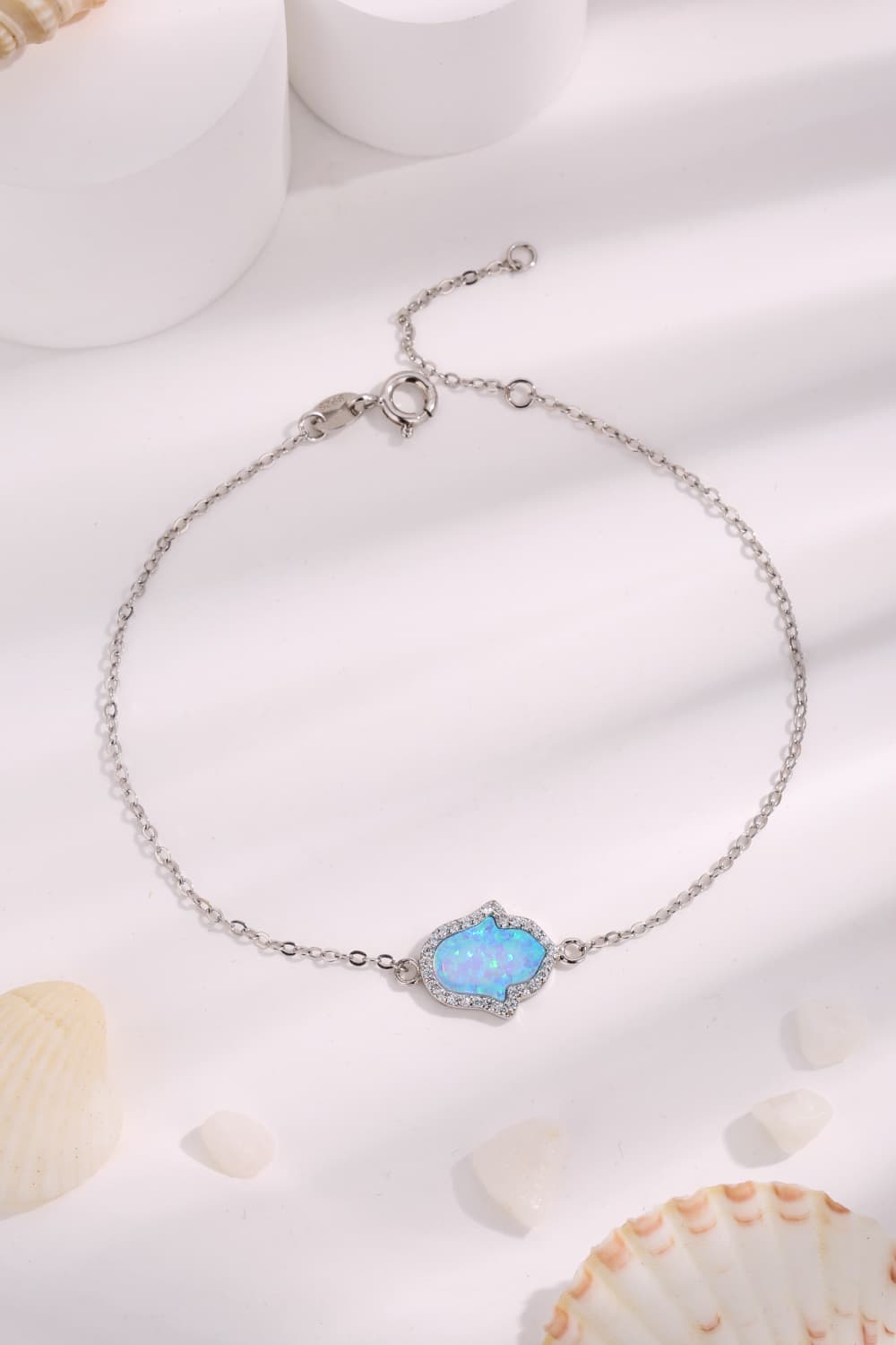 Southern Shores Platinum-Plated Opal 925 Sterling Silver Bracelet