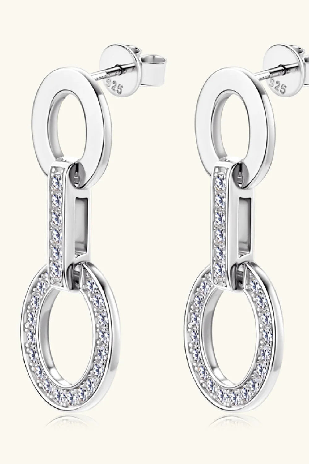 Platinum Plated Moissanite Sterling Silver Earrings - Southern Shores Clothing