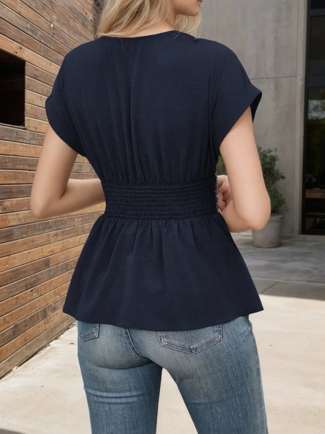 Southern Shores Clothing Surplice Neckline Short Sleeve Polyester Blouse With Flattering Design And Comfort Fit - Southern Shores Clothing