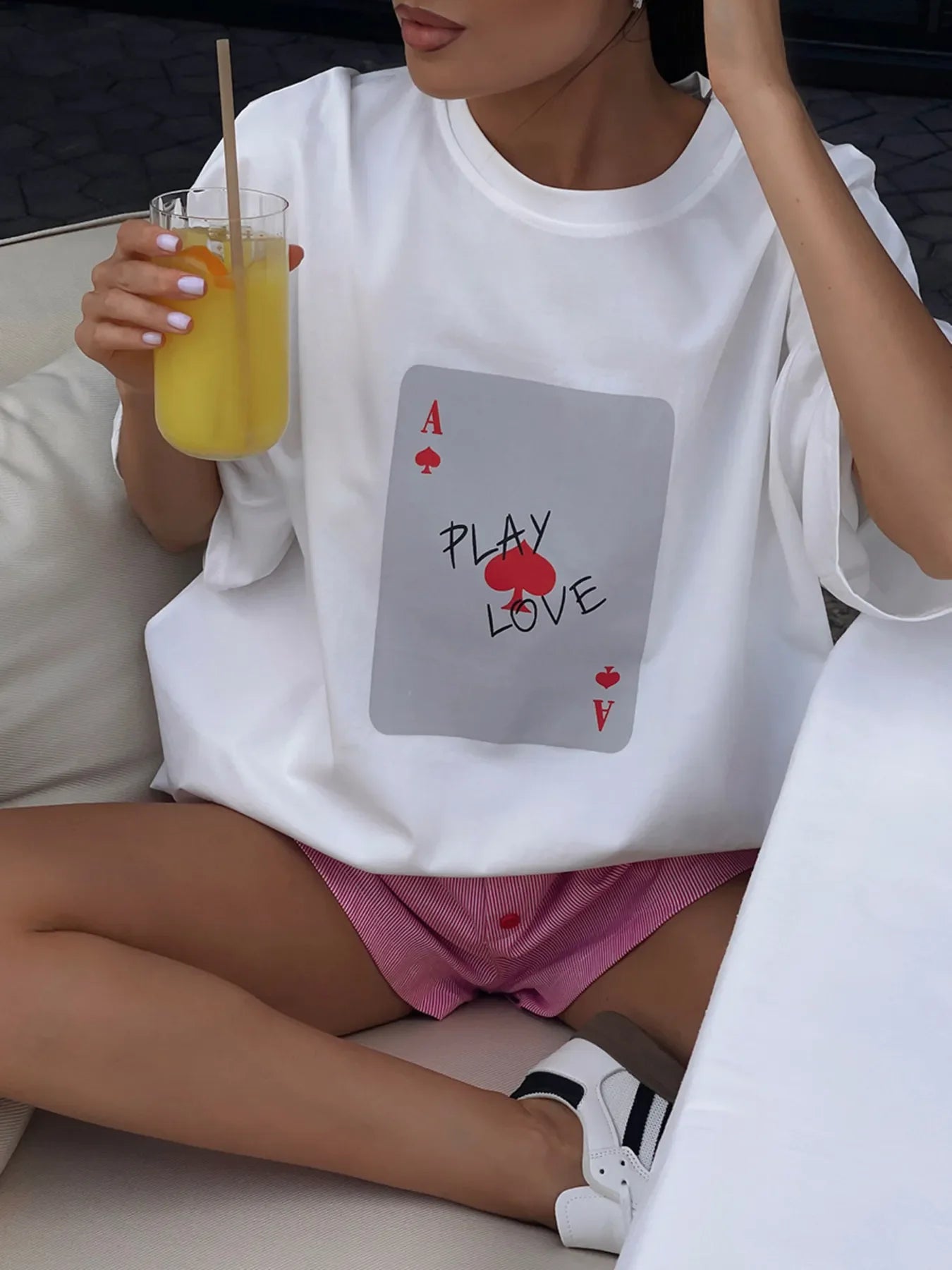 Oversized Round Neck Short Sleeve Tee With Relaxed Fit - Southern Shores Clothing