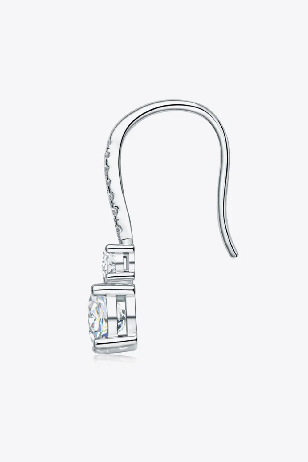 Moissanite Sterling Silver Drop Earrings Lever Back - Southern Shores Clothing