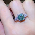 3 Carat Moissanite Sterling Silver Ring With Halo - Southern Shores Clothing