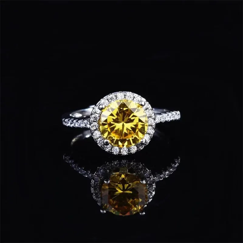 1 Carat Moissanite Sterling Silver Halo Ring - Southern Shores Clothing