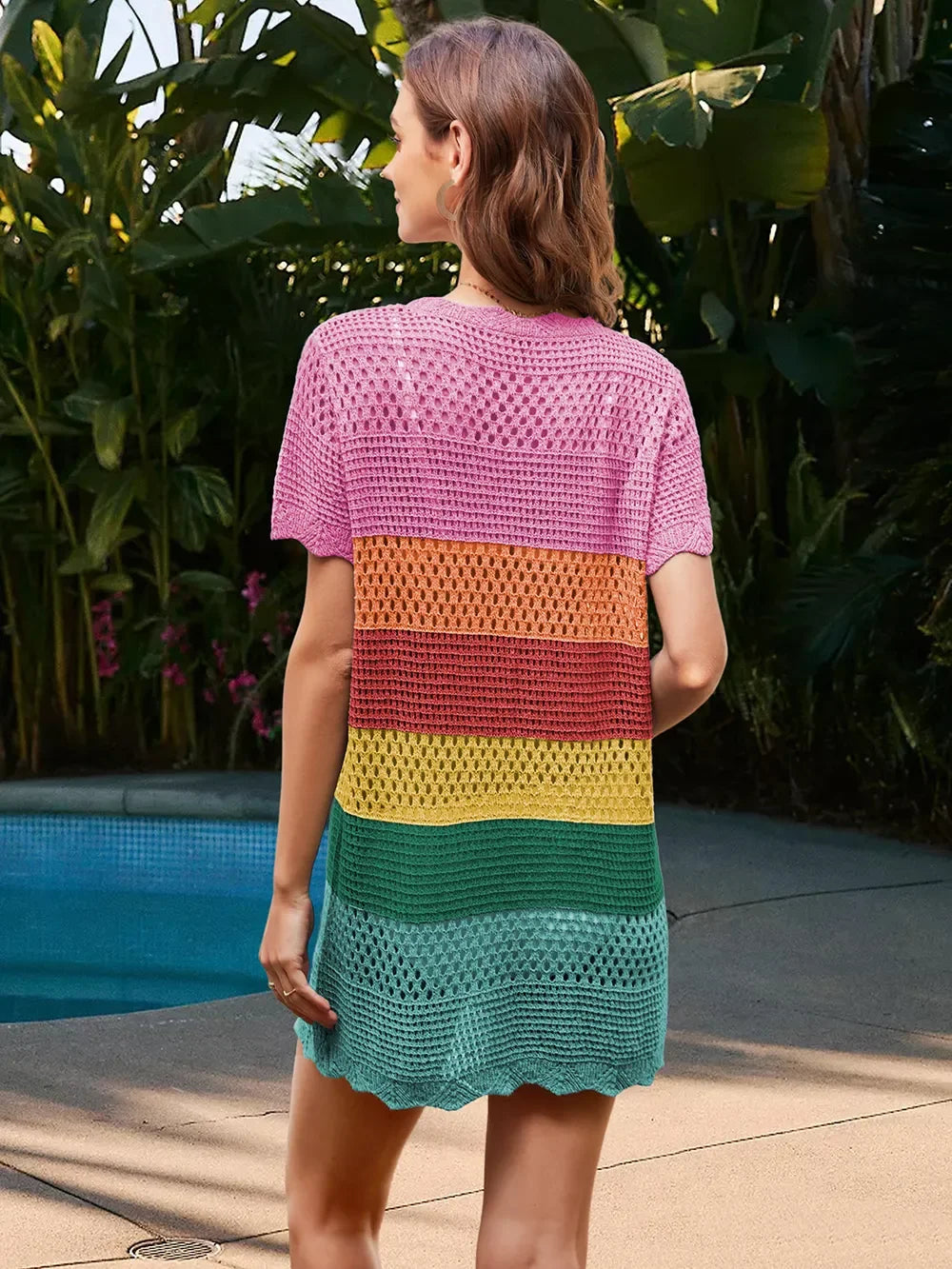 Openwork Sheer Knit Swim Cover Up Lightweight - Southern Shores Clothing