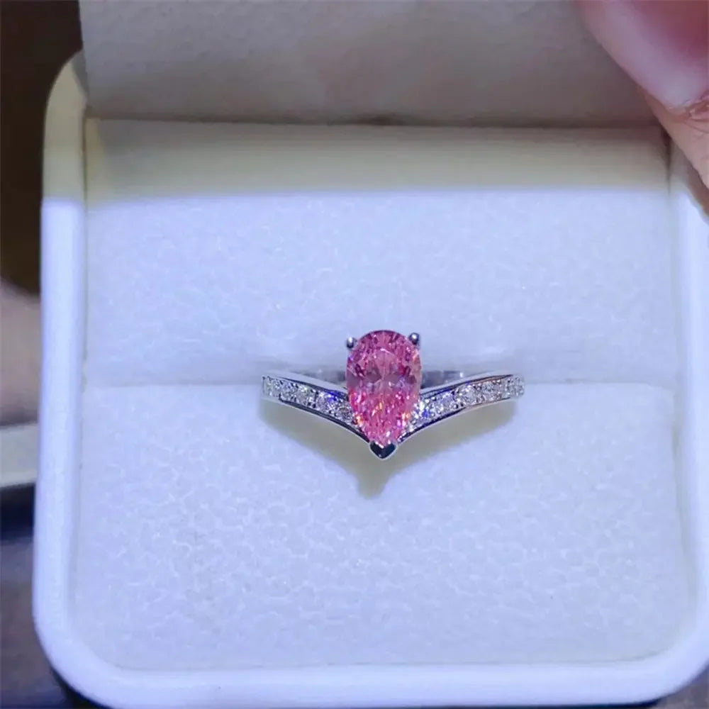 1 Carat Moissanite Sterling Silver Ring Platinum Plated - Southern Shores Clothing