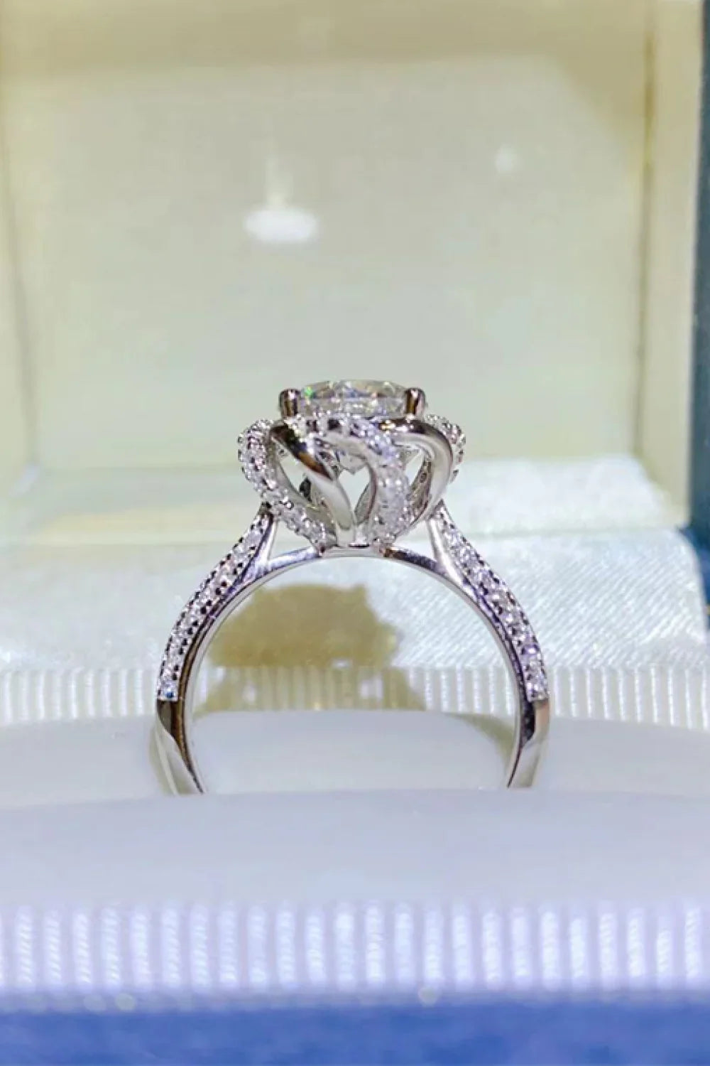 Two Carat Moissanite Sterling Silver Ring