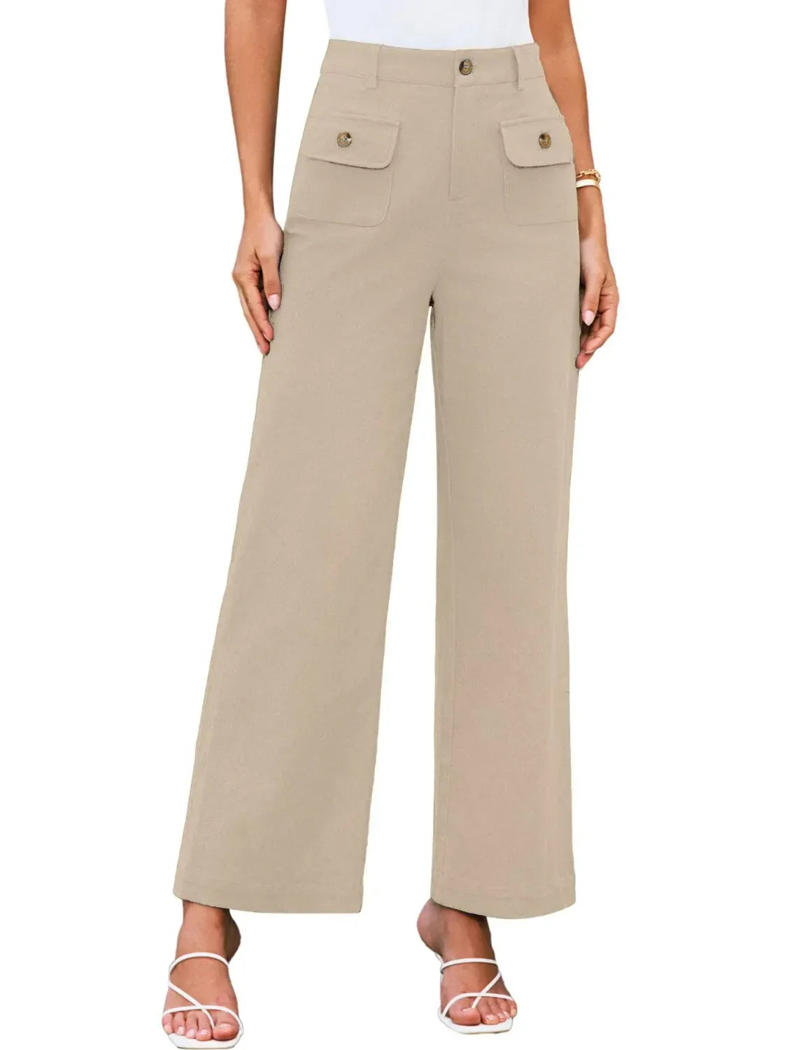 High Waist Wide Leg Relaxed Pants With Comfortable Fit - Southern Shores Clothing
