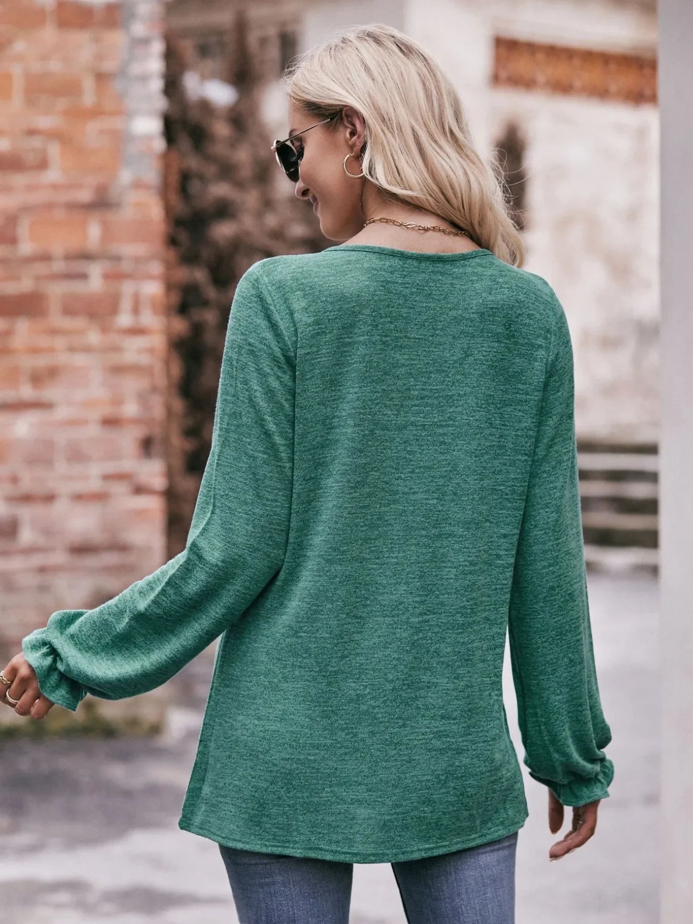 Round Neck Long Sleeve Casual T-Shirt - Southern Shores Clothing