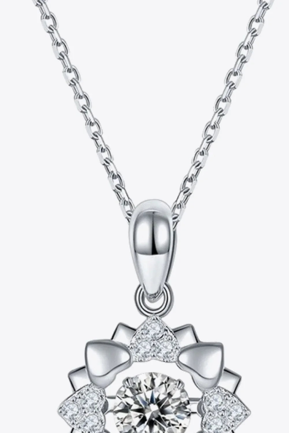 Delicate Moissanite Flower Shape Sterling Silver Necklace - Southern Shores Clothing