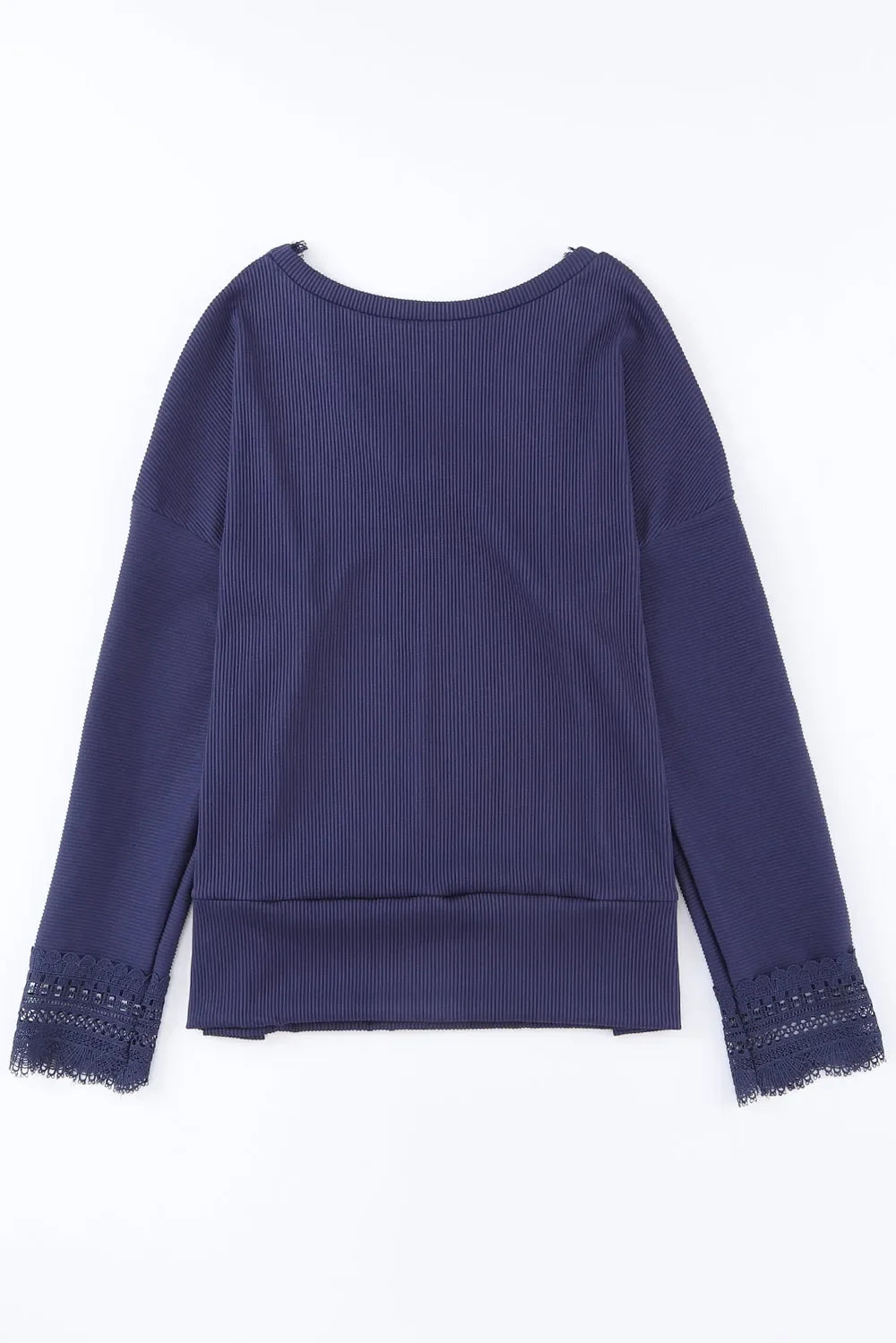 Lace Detail V-Neck Long Sleeve T-Shirt Top - Southern Shores Clothing