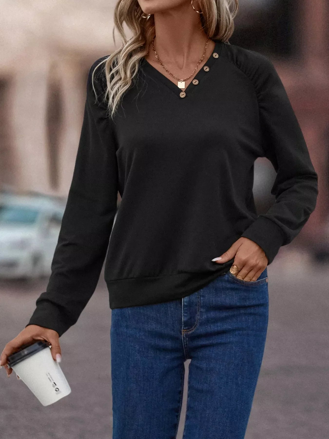 V-Neck Long Sleeve T-Shirt - Southern Shores Clothing