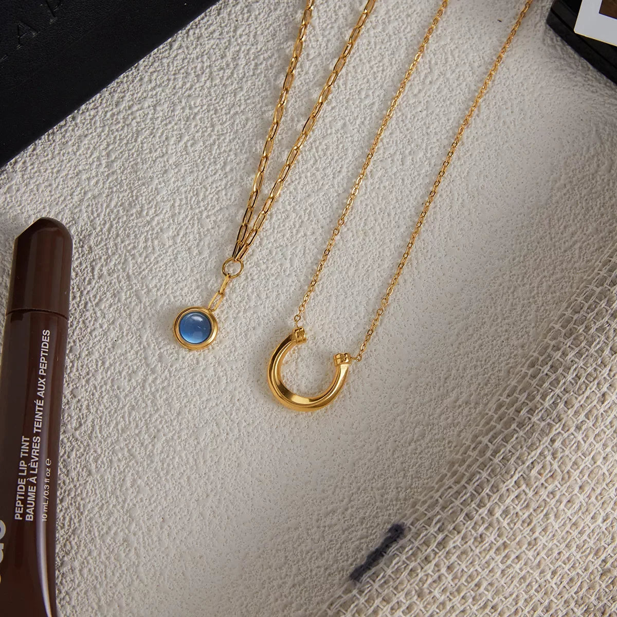 Two-Piece Pendant Necklace In 18K Gold-Plated Finish - Southern Shores Clothing