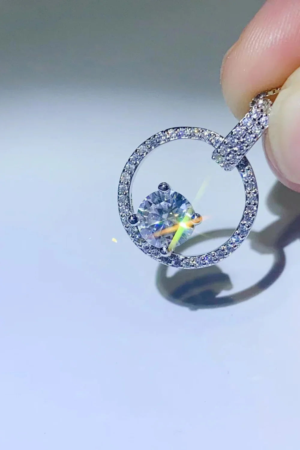 One Carat Moissanite Necklace Sterling Silver - Southern Shores Clothing