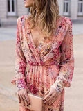 Floral Print Long Sleeve Maxi Dress Plus Size - Southern Shores Clothing