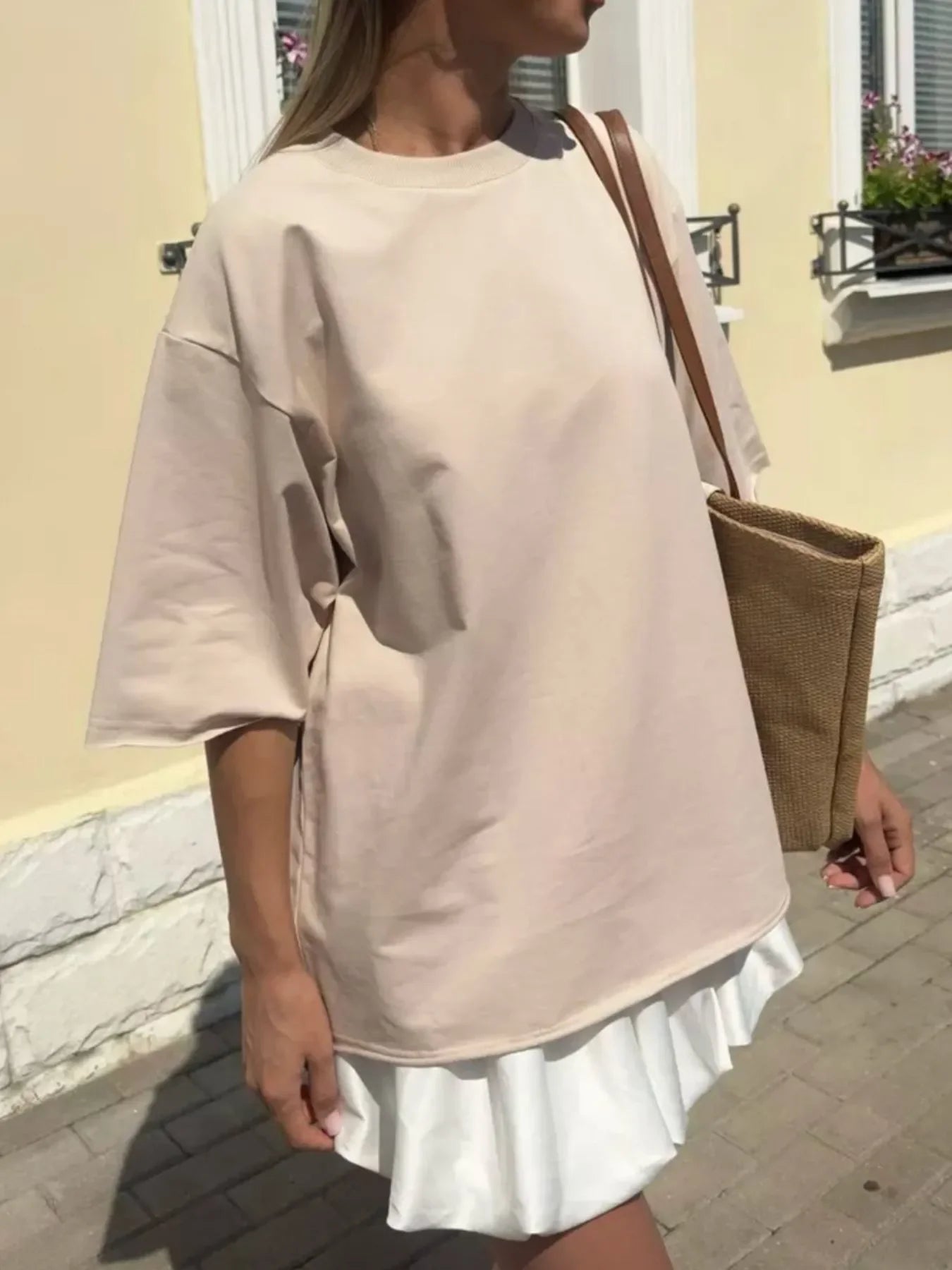 Oversized Round Neck Half Sleeve T Shirt With Relaxed Fit - Southern Shores Clothing