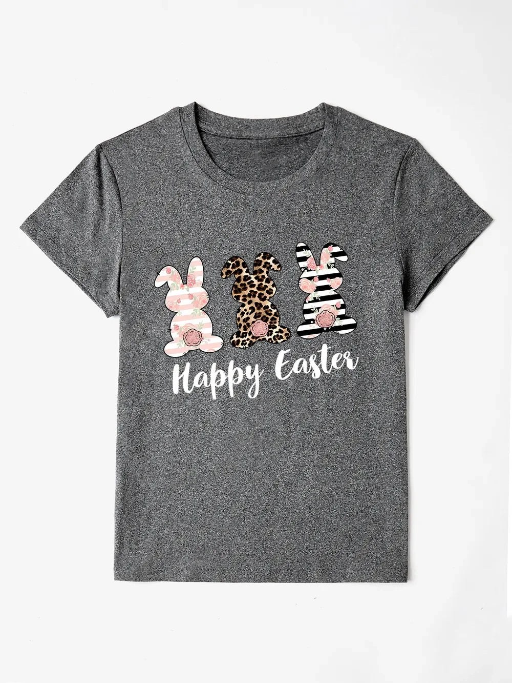 Happy Easter Round Neck Short Sleeve Tee - Southern Shores Clothing
