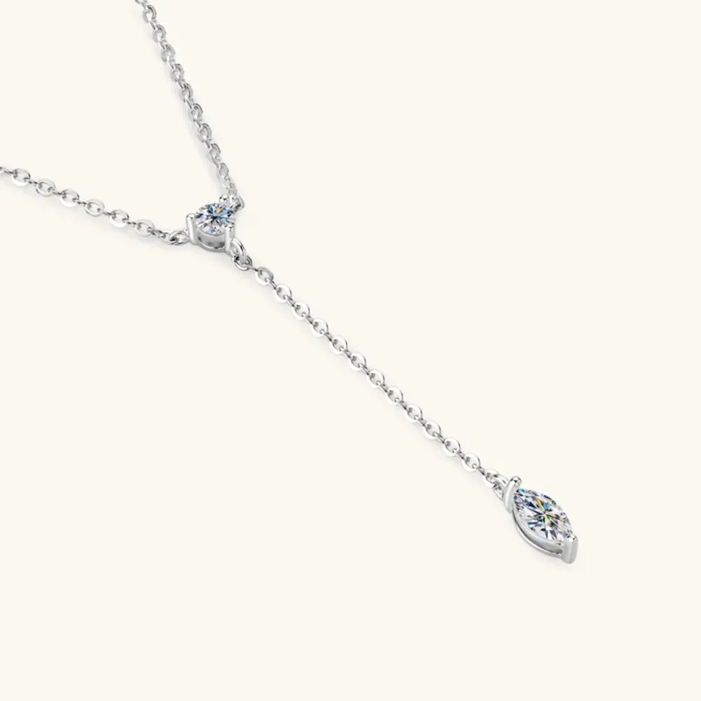 VVS1 Moissanite Y-Drop Necklace Gold-Plated Sterling Silver