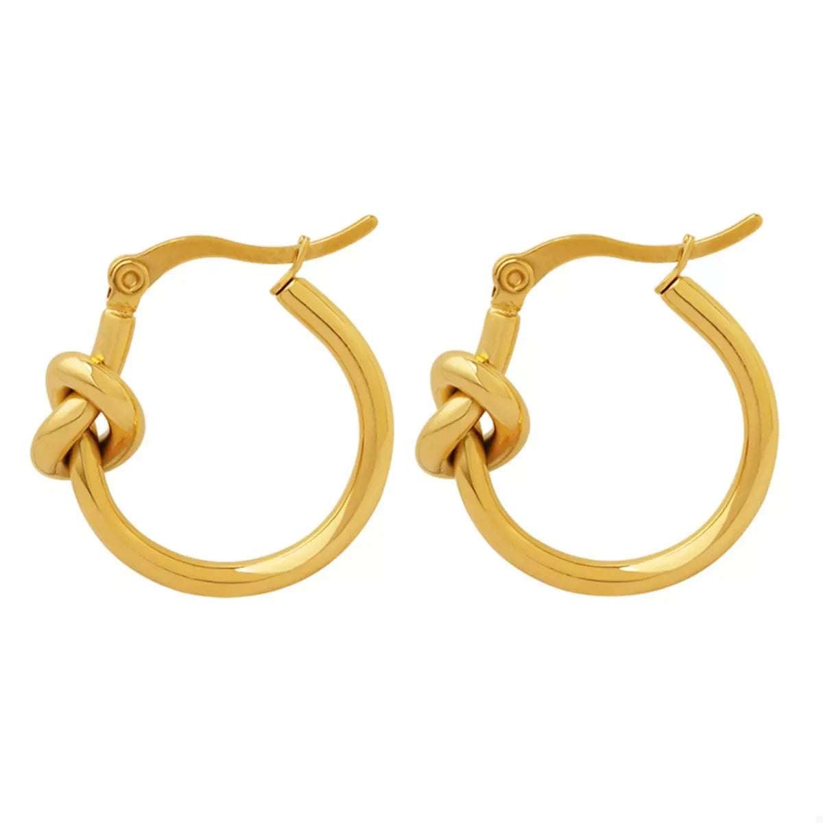 Knot Hoop Earrings 18K Gold Plated Titanium Steel - Southern Shores Clothing