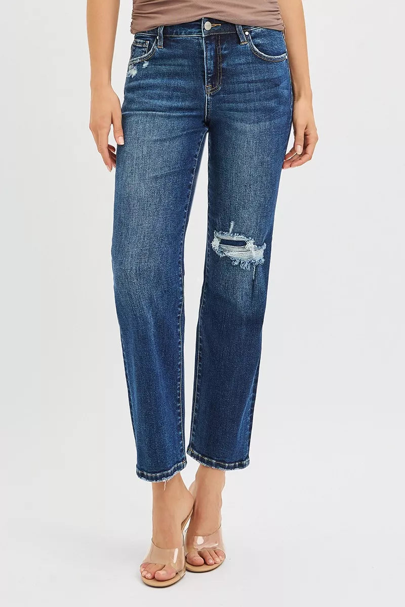 Coastal RISEN High Rise Crop Slim Jeans with Hidden Knee