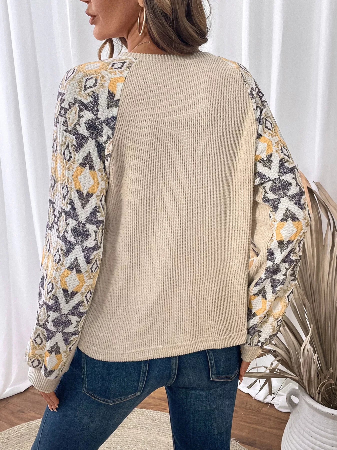 Geometric Pattern Long Sleeve T-Shirt - Southern Shores Clothing