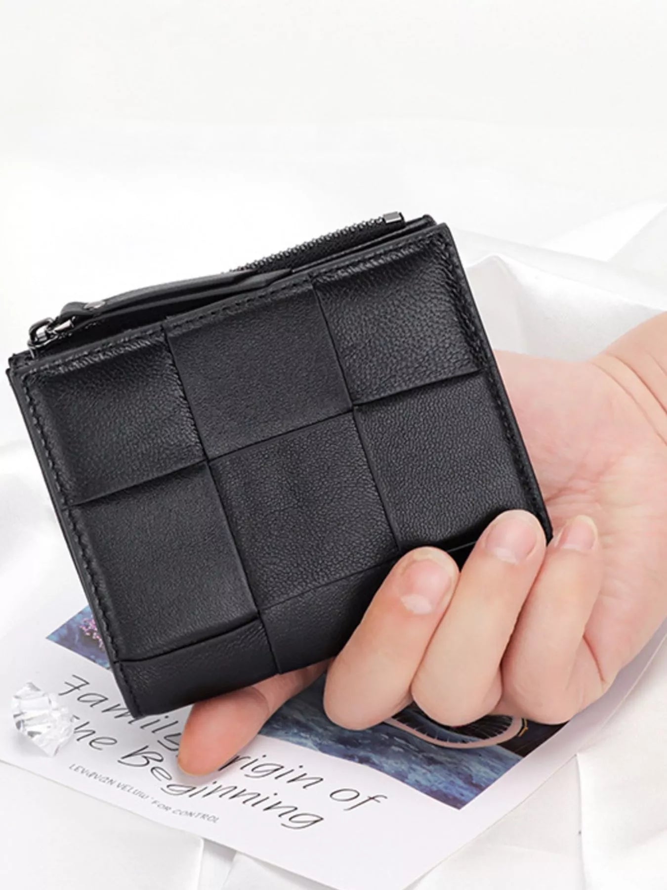 Woven Leather Card Case