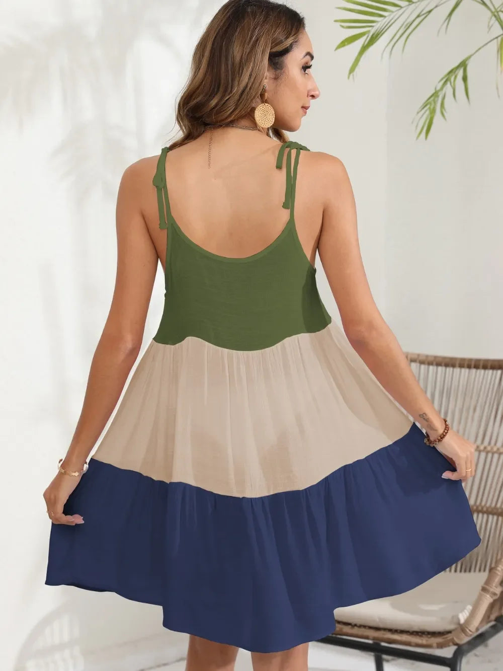 Spaghetti Strap Block Cover-Up for Beachwear - Southern Shores Clothing