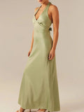 Halter Neck Wrap Maxi Dress With Tie Detail - Southern Shores Clothing