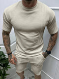 Men's Full Size Round Neck Tee and Shorts Set Plus Size - Southern Shores Clothing