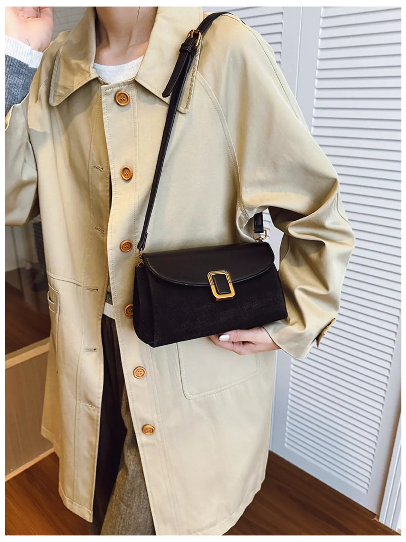 Buckle Flap Crossbody Bag With Secure Strap - Southern Shores Clothing