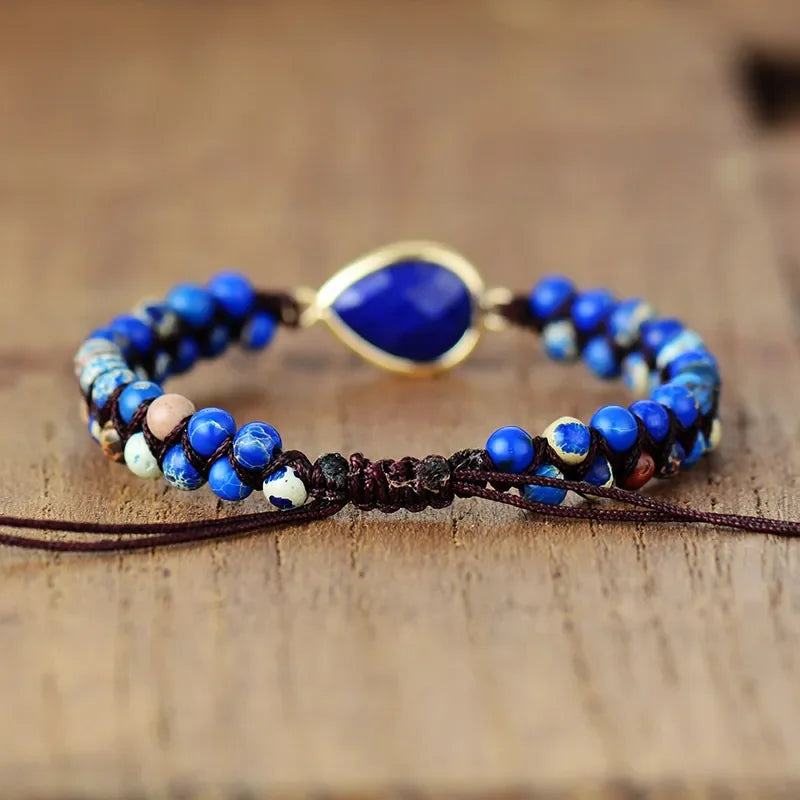 Natural Stone Teardrop Bracelet With Coastal Elegance - Southern Shores Clothing