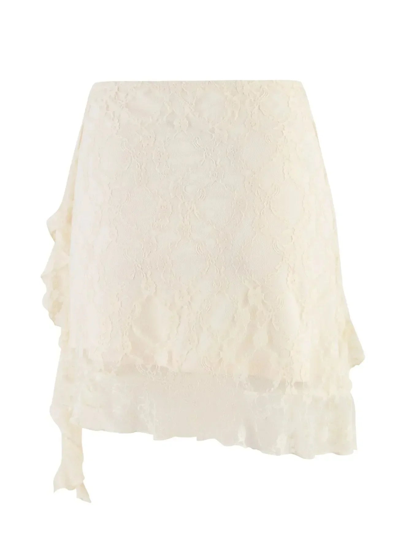 Delicate Lace Ruffle Mini Skirt Lightweight Design - Southern Shores Clothing
