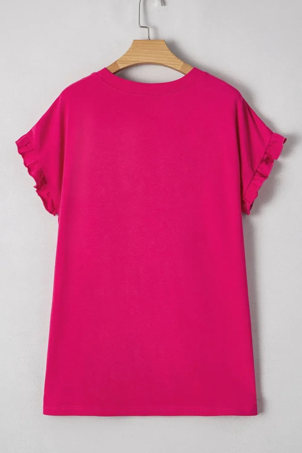 Frill Block Crew Neck Loose Fit T Shirt Casual - Southern Shores Clothing