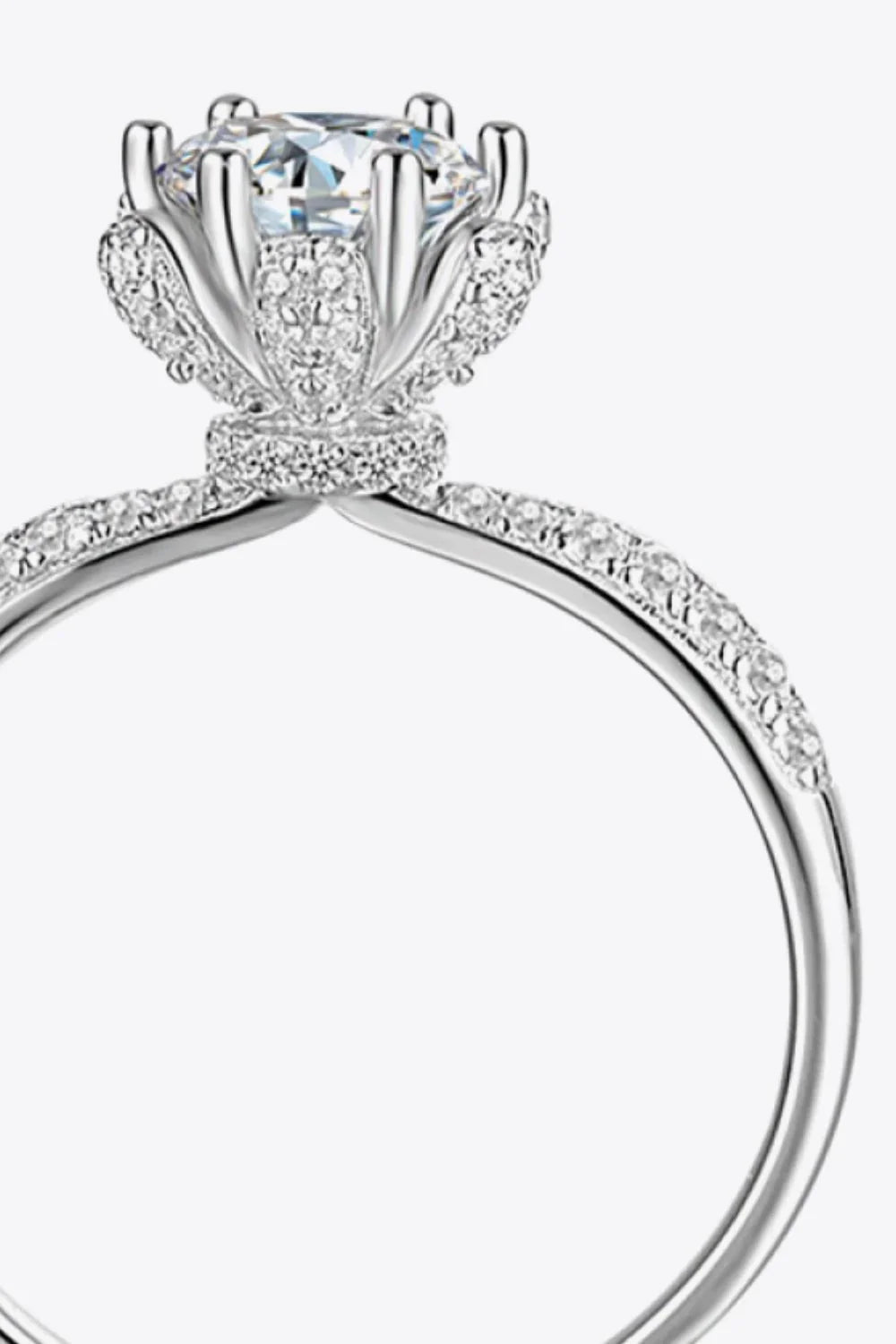 Platinum-Plated Moissanite Ring With Minimalist Design - Southern Shores Clothing