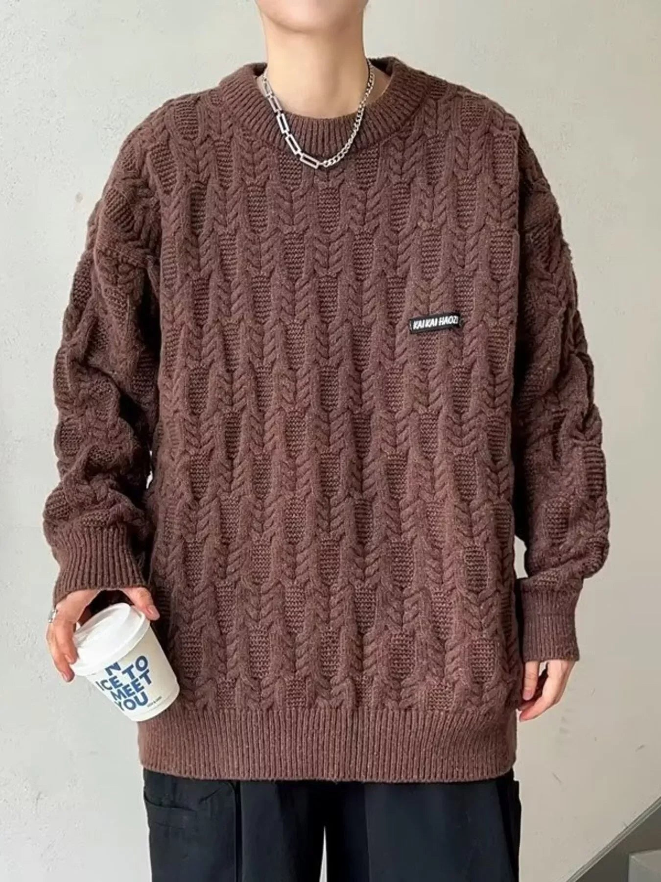 Plus Size Oversized Textured Cable Knit Sweater - Southern Shores Clothing