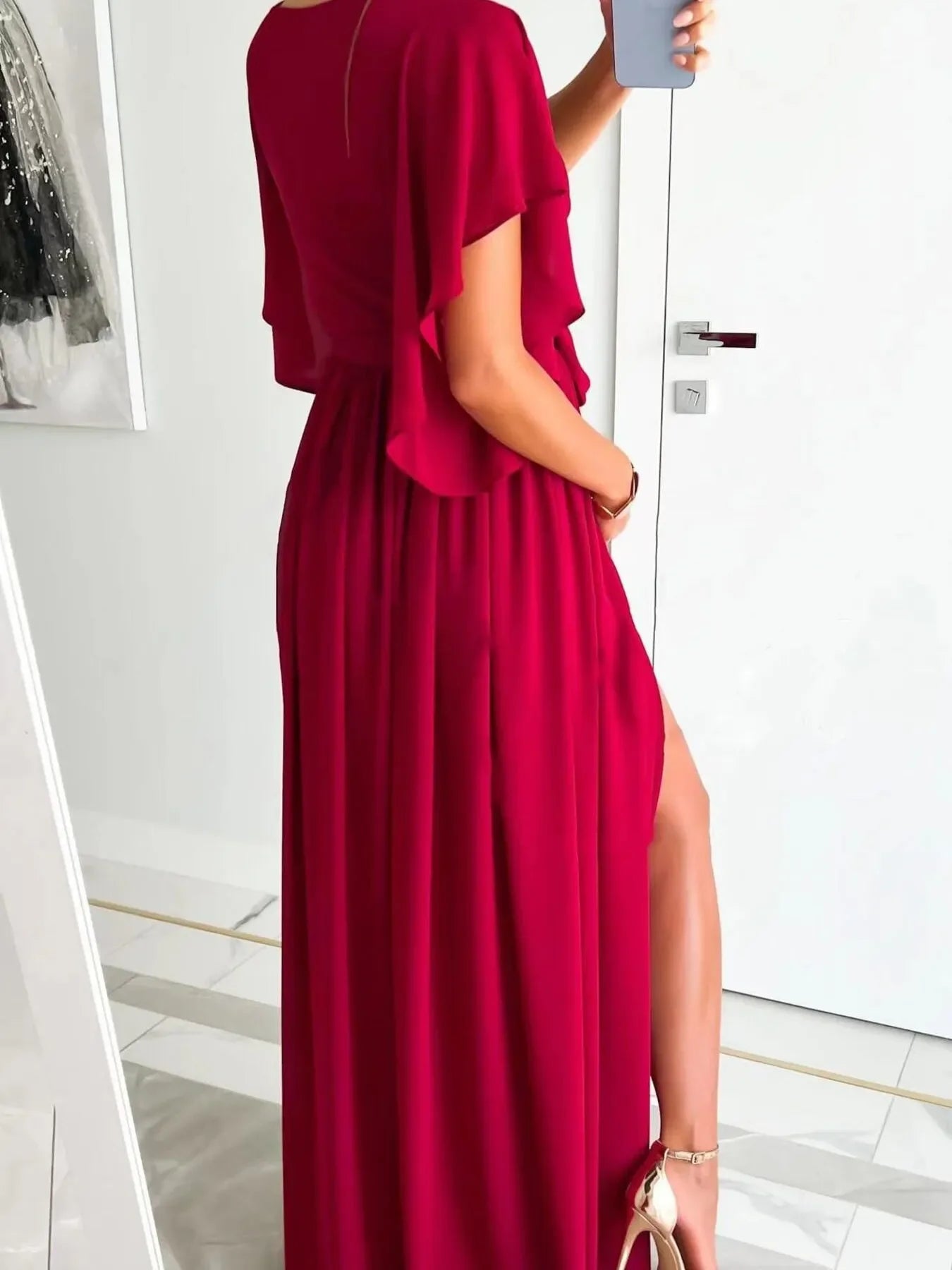Flutter Sleeve Surplice Tie Waist Dress Silhouette - Southern Shores Clothing