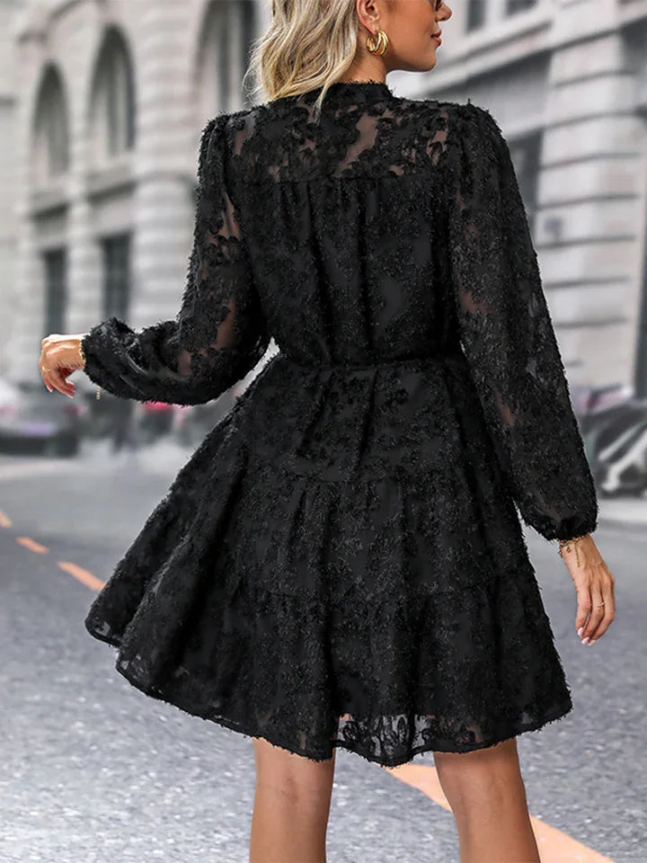 Perfee V-Neck Long Sleeve Buttoned Dress - Southern Shores Clothing
