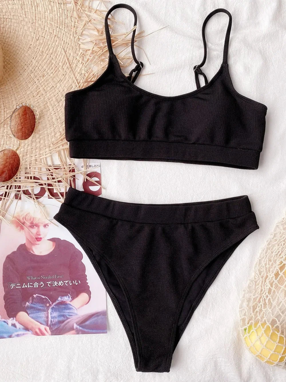 Scoop Neck Spaghetti Strap Two-Piece Swim Set Removable Padding - Southern Shores Clothing