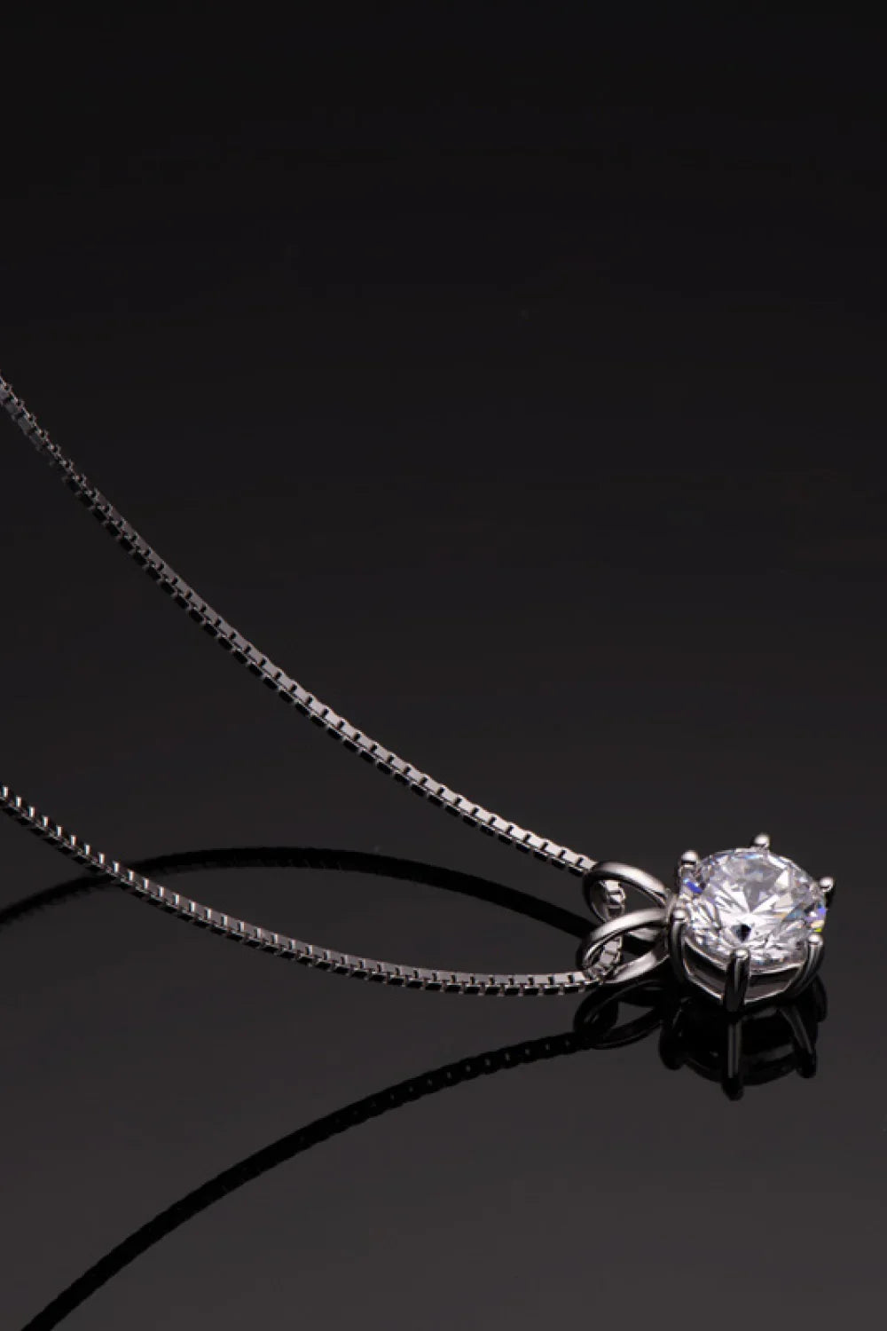 Minimalist 1 Carat Moissanite Sterling Silver Necklace - Southern Shores Clothing