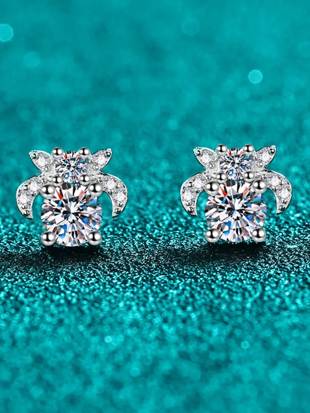 1 Carat Moissanite Sterling Silver Stud Earrings - Southern Shores Clothing