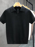 Plus Size Textured Knit Polo Shirt Casual Wear - Southern Shores Clothing