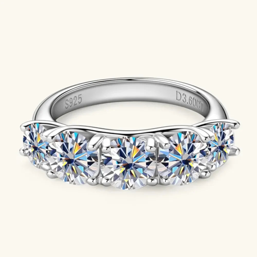 3.6 Carat Moissanite Sterling Silver Ring - Southern Shores Clothing